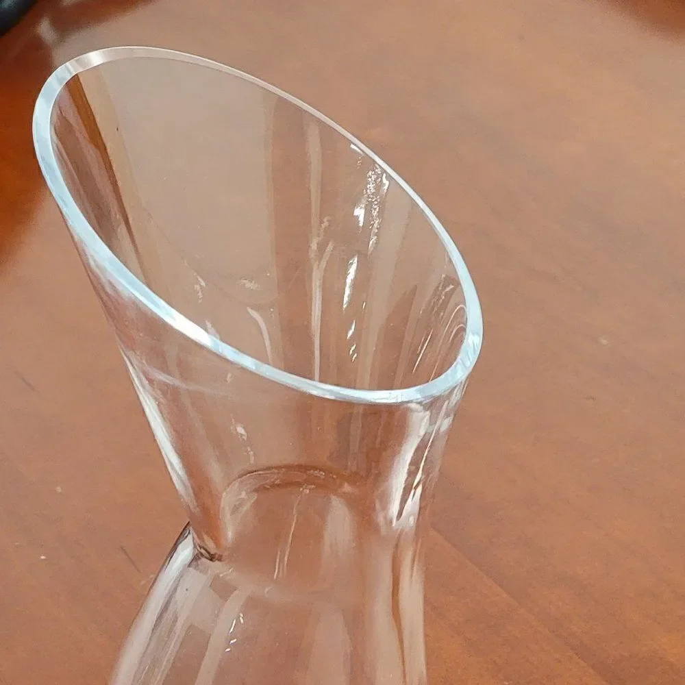 Hand Blown Clear Glass Denizli Wine Decanter